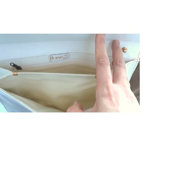 Vintage Big White Hand Carry Purse / Shoulder Bag - Picture 6 of 7